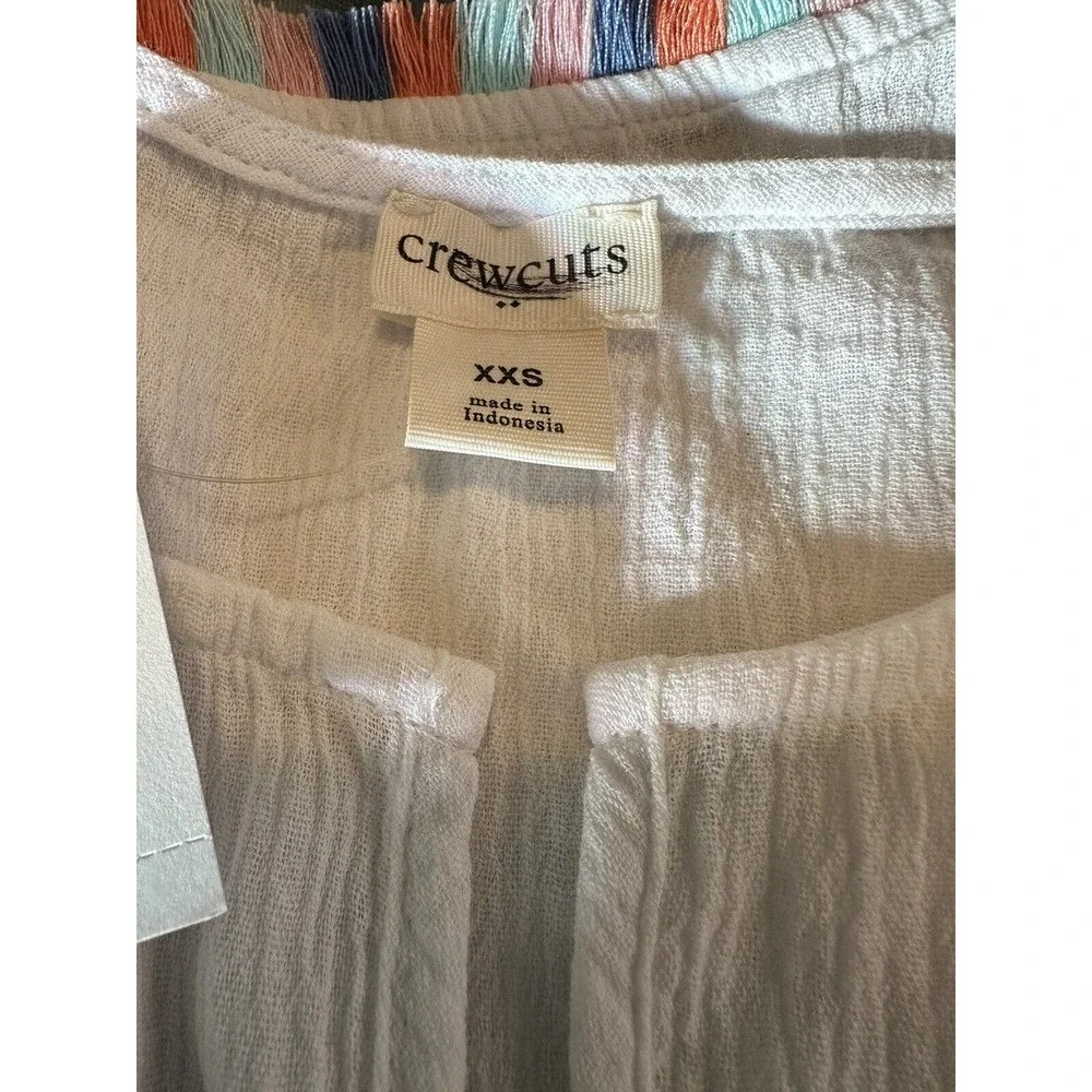 NWT J Crew Crewcuts Factory Girls Beach Dress XXS Cover Up Gauze Cotton White‎